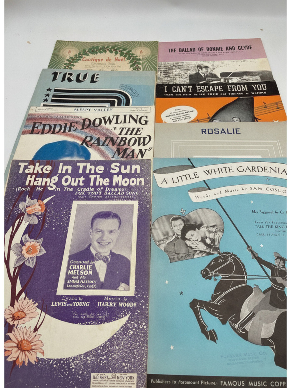 Lot of Vintage Sheet Music Collection Including The Ballad of Bonnie and Clyde,